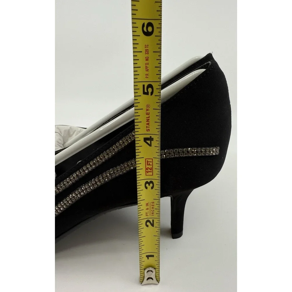 Caparros Shoes Ladies Dress Shoes‎ Black Rhinestone Faille Platforms Sz 8.5 NIB